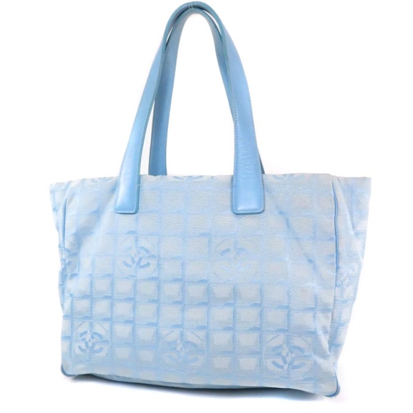 CHANEL, Bags, Auth Blue Chanel Nylon Tote Bag